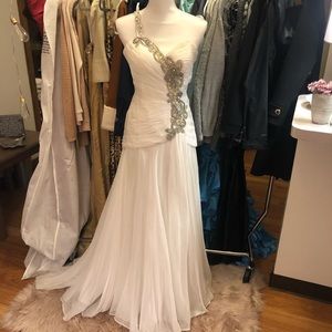 Sherri Hill White Gown, Size 4 Altered